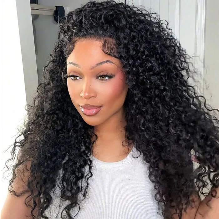$100 Off| Deep Curly Snug Fit 360 Invisible Strap Glueless Lace Frontal Wig Flash Sale - Image 4