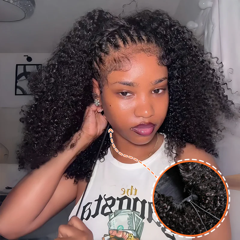 $100 Off Full $101| Kinky Curly Put On & Go Invisible Drawstring Glueless Flip Over Half Wig Beginner Friendly Flash Sale - Image 9