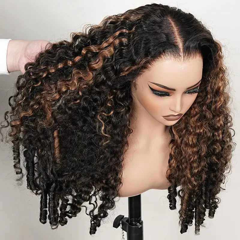 Highlight Burmese Curly 13x6 Lace Front Human Hair Wigs for Black Women Pre-plucked Natural Hairline - Image 3