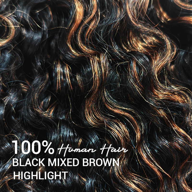300% Density Burmese Curly Brown Highlight Glueless HD Lace Wig - Image 15
