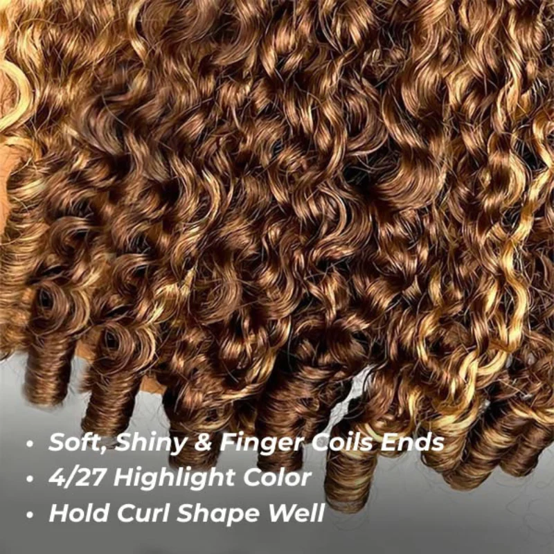 13x4 HD Lace Burmese Curly Glueless Wig Honey Blonde Highlight 250% Density Human Hair - Image 13