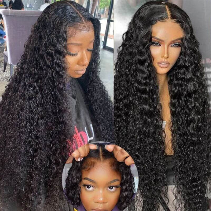 $199=28'' | Pre Everything Water Wave 13x6 Full Lace Frontal Glueless Invisible Drawstring HD Transparent Lace Wig Flash Sale-Amanda Hair