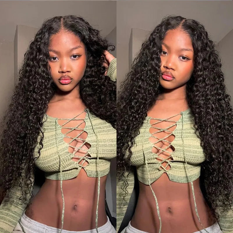 $199=28'' | Pre Everything Water Wave 13x6 Full Lace Frontal Glueless Invisible Drawstring HD Transparent Lace Wig Flash Sale-Amanda Hair - Image 5