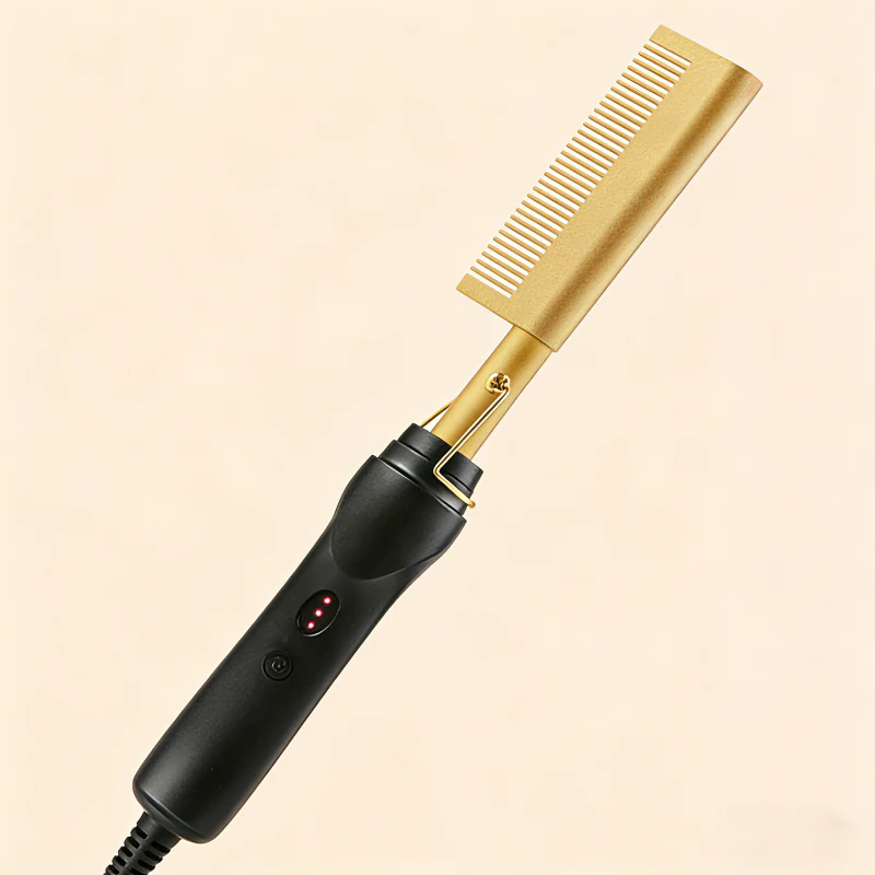 2-in-1 Heated Copper Comb Curling Brush & Electric Hair Straightener Flash Sale