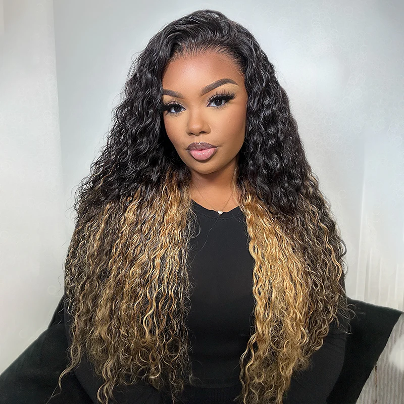 2 Wigs=$199 | 20'' Ombre Honey Blonde Glueless Curly Wig+20" Pre-everything Straight Wig Flash Sale - Image 2