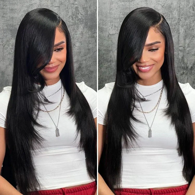 $119=28'' | 24H Fast Shipping Glueless Butterfly Layered Cut Yaki Straight Lace Front Wigs Flash Sale  (only for US orders)