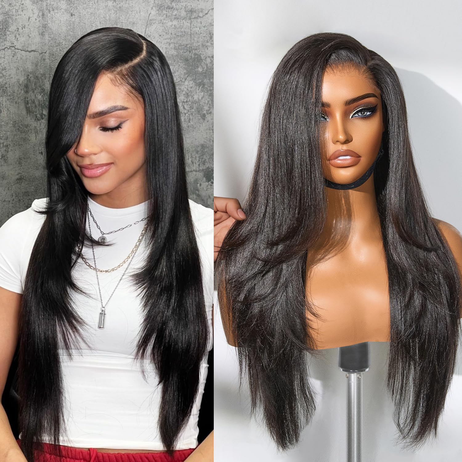 $119=28'' | 24H Fast Shipping Glueless Butterfly Layered Cut Yaki Straight Lace Front Wigs Flash Sale  (only for US orders) - Image 2