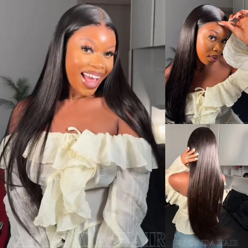 250% Density Double Drawn Straight Glueless HD Lace Wig - 7x5/13x6 Human Hair - Image 2