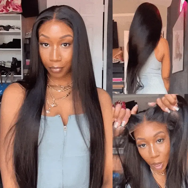 250% Density Double Drawn Straight Glueless HD Lace Wig - 7x5/13x6 Human Hair - Image 3