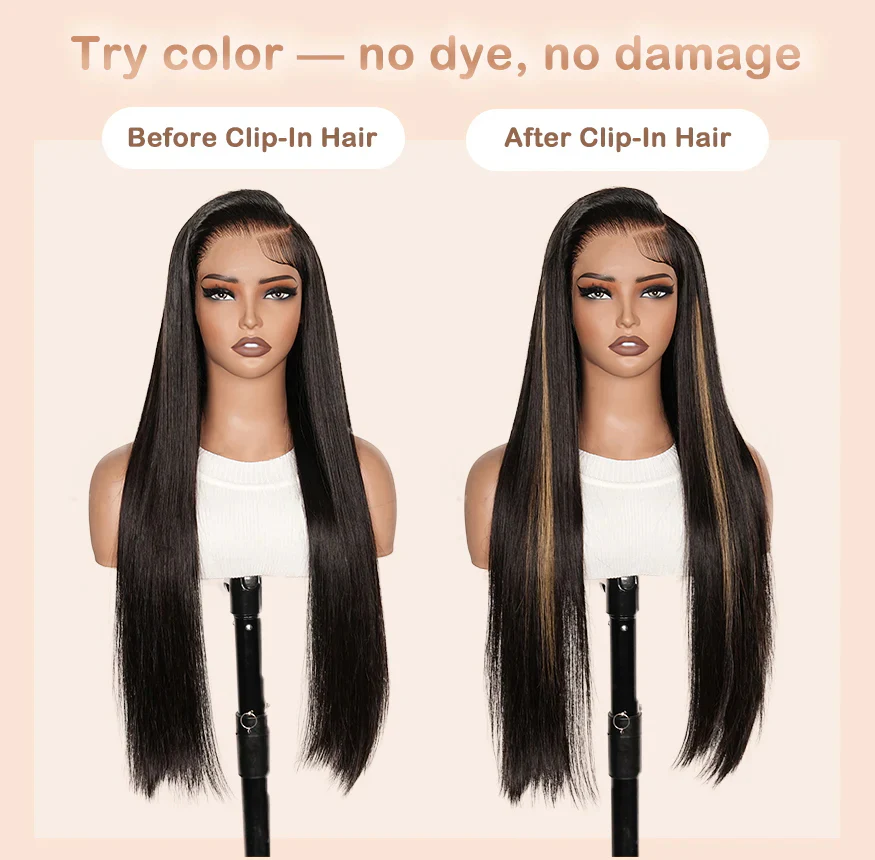 3 Bulk Flash Sale| 20" Ombre Brown Straight 6×4 Lace Closure Wig+20" 7×5 Glueless Lace Side Parting Straight Wig+20" Hair Clip×4pcs - Image 7
