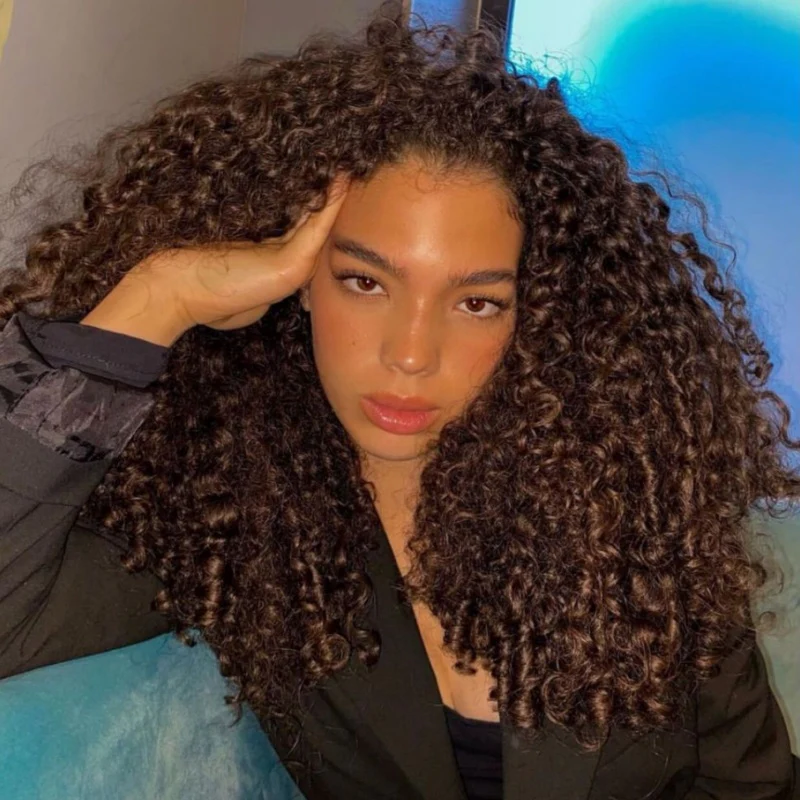 3 In 1 Half Wig | 300% Density Double Drawn Glueless Curly Human Hair Wig With Drawstring - Image 8