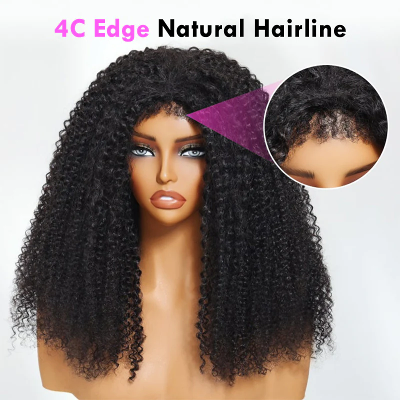 $100 Off Full $101| Kinky Curly Put On & Go Invisible Drawstring Glueless Flip Over Half Wig Beginner Friendly Flash Sale - Image 3