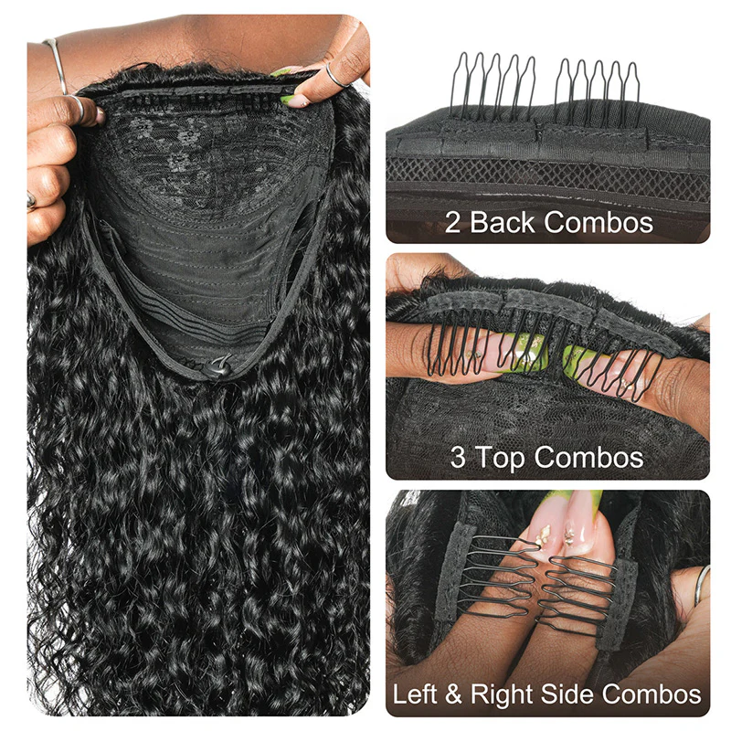 3 In 1 Half Wig Burmese Curly Spiral Curls End Glueless Flexible Fit Drawstring Put On And Go Flash Sale - Amanda Hair - Image 10