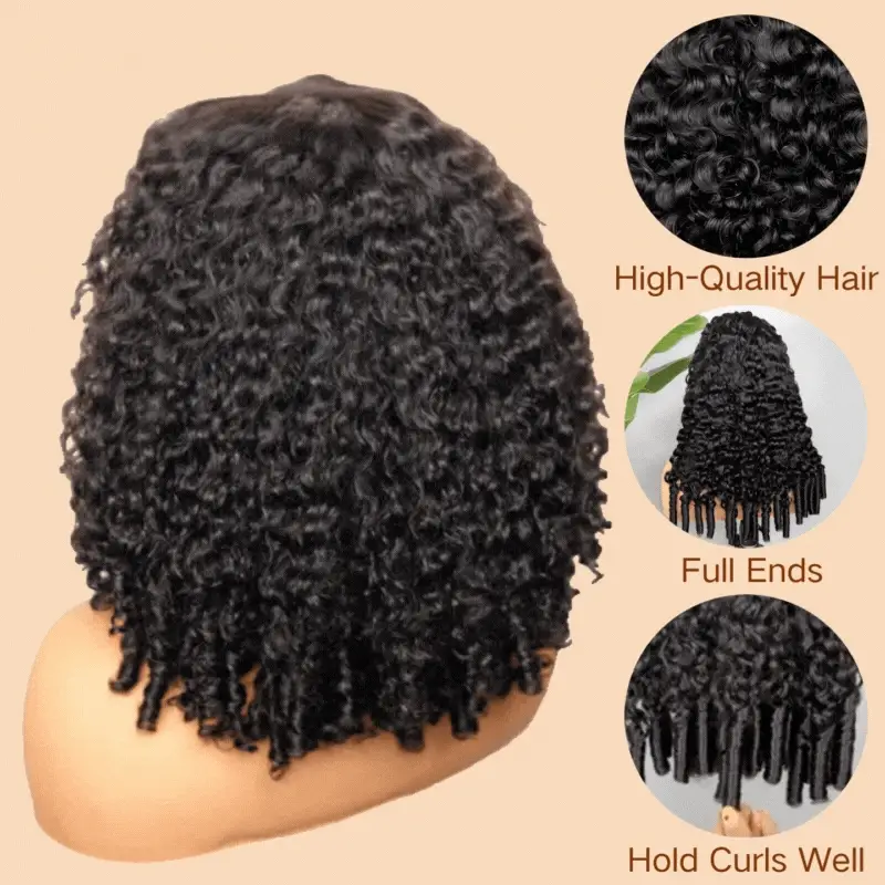 3 In 1 Half Wig Burmese Curly Spiral Curls End Glueless Flexible Fit Drawstring Put On And Go Flash Sale - Amanda Hair - Image 7