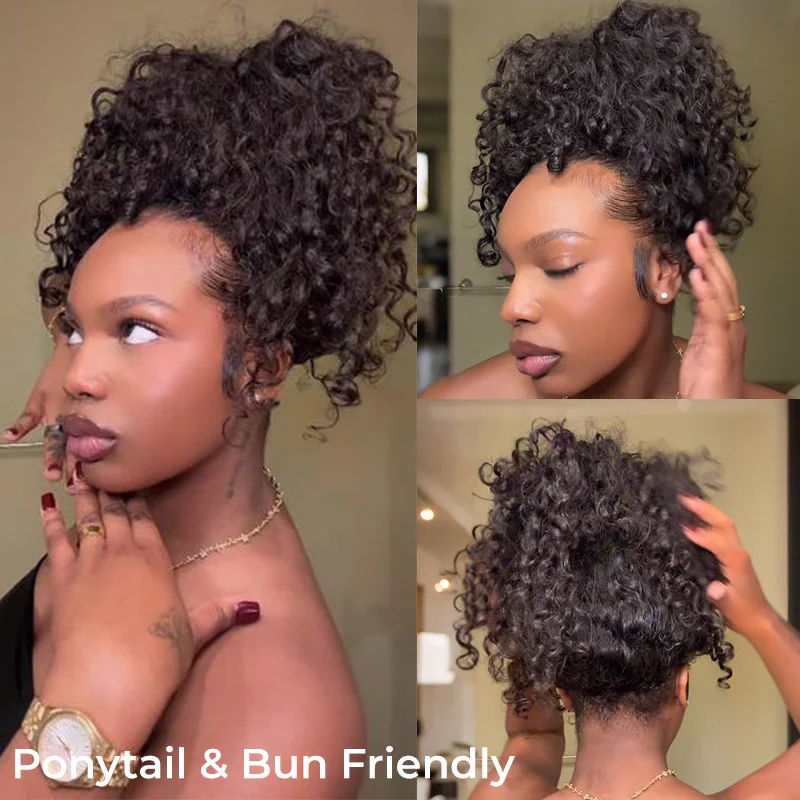 3-in-1 Put On & Go Half Wigs | Glueless Invisible Drawstring Beginner Friendly - Image 3