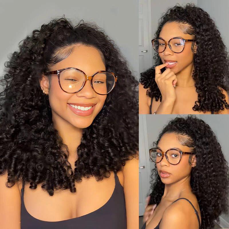 3 In 1 Half Wig Burmese Curly Spiral Curls End Glueless Flexible Fit Drawstring Put On And Go Flash Sale - Amanda Hair - Image 5
