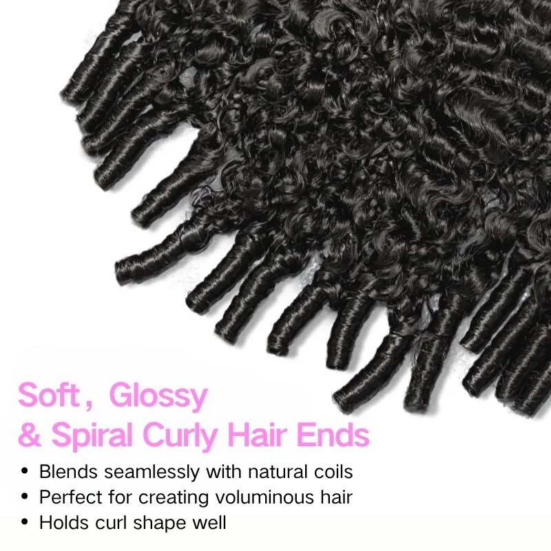 3 In 1 Half Wig Burmese Curly Spiral Curls End Glueless Flexible Fit Drawstring Put On And Go Flash Sale - Amanda Hair - Image 6