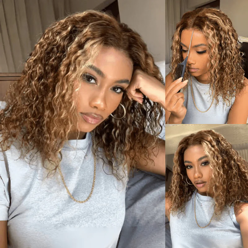 3 Wigs=$199 | 20''Body Wave Wig+14" Curly Bob Wig+10" Honey Blonde Bob Wig Flash Sale - Image 5