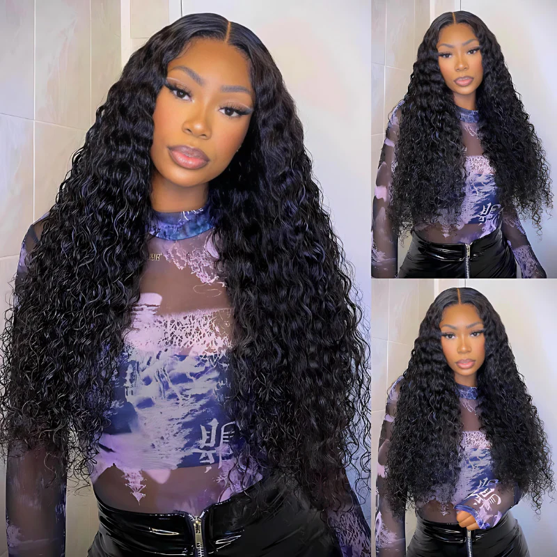 300% Density Water Wave 13x6 Full Lace Glueless Wigs Invisible Drawstring Put On and Go Wig - Amanda Hair