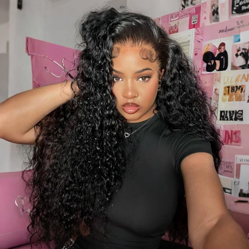 300% Density Water Wave 13x6 Full Lace Glueless Wigs Invisible Drawstring Put On and Go Wig - Amanda Hair - Image 2