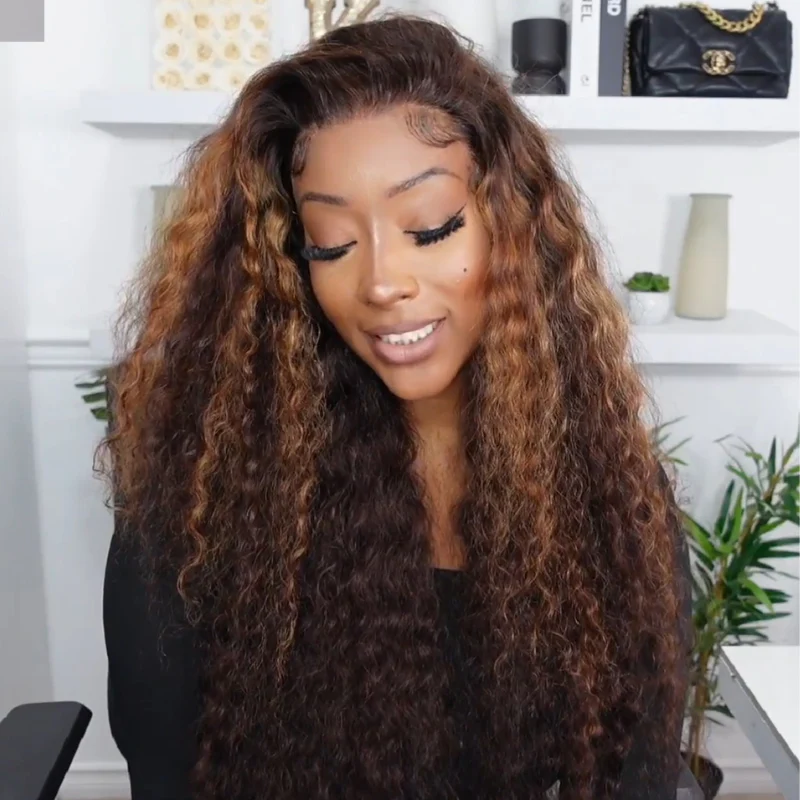 300% Density Bold Bounce Water Wave Highlight Blonde Glueless Wig - 7x5/13x4 HD Lace with Drawstring - Image 2