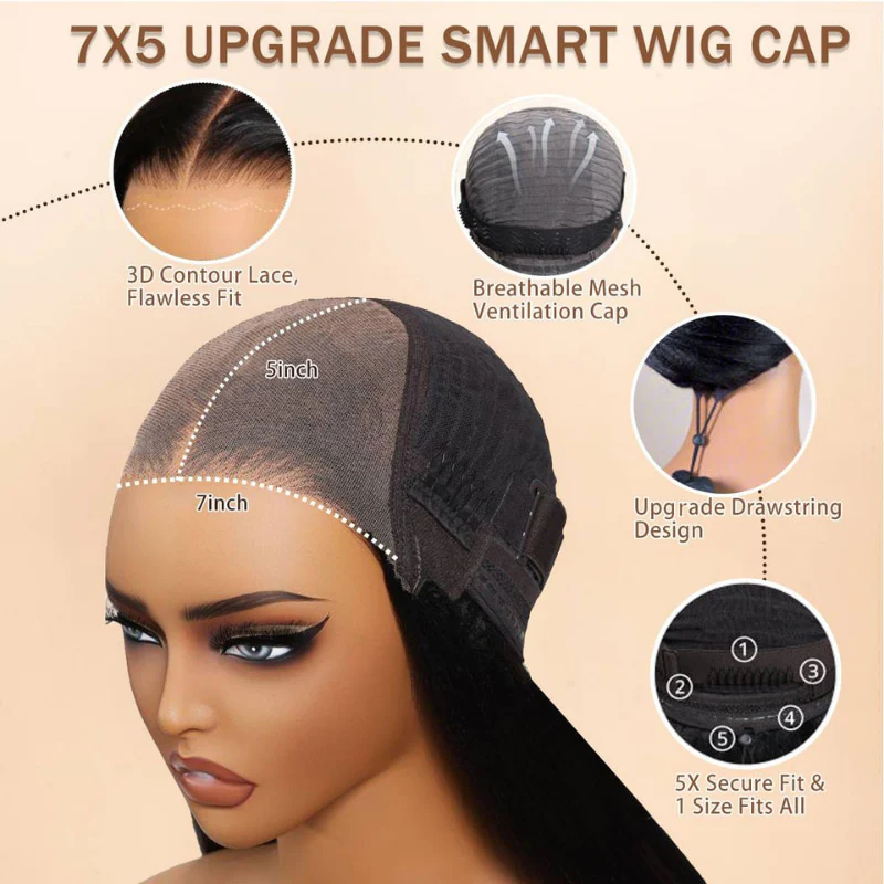 Extra 50% Off | Put On & Go Glueless 3D Body Wave Highlight Balayage Brown Invisible Drawstring 7*5/13*4 Lace Front Wig - Image 6