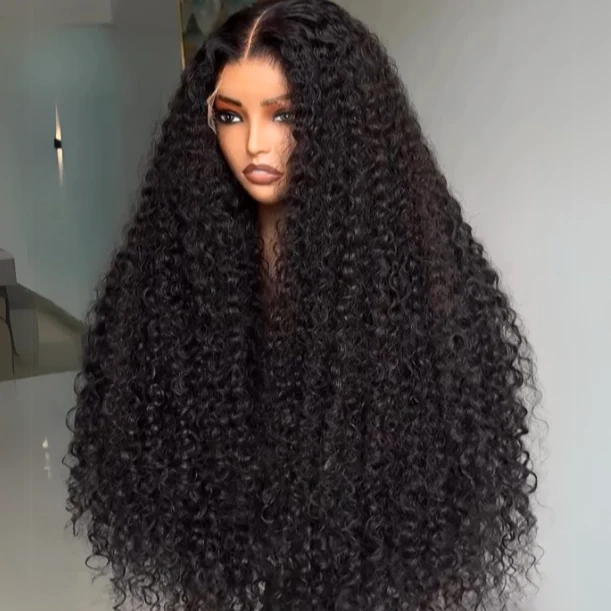 300% Density Luxury Curly Glueless 13x4 HD Lace Frontal Virgin Wig - Image 3