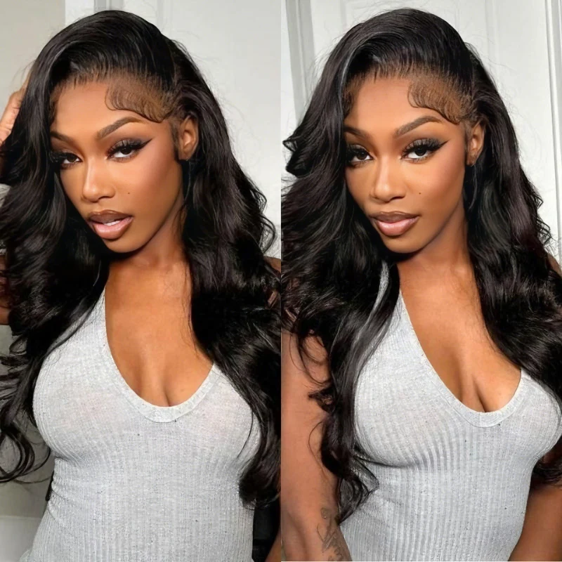 300% Density Side Part Body Wave Glueless 7x5 / 13x6 Lace Front Put On And Go Human Hair Wig - Amanda Hair - Image 3