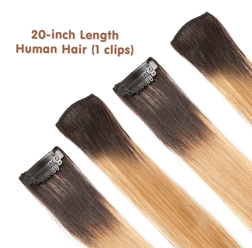4pcs | 20 Inch Clip-In Human Hair Extension Blonde Ombre Color – Natural Blend Flash Sale - Image 2