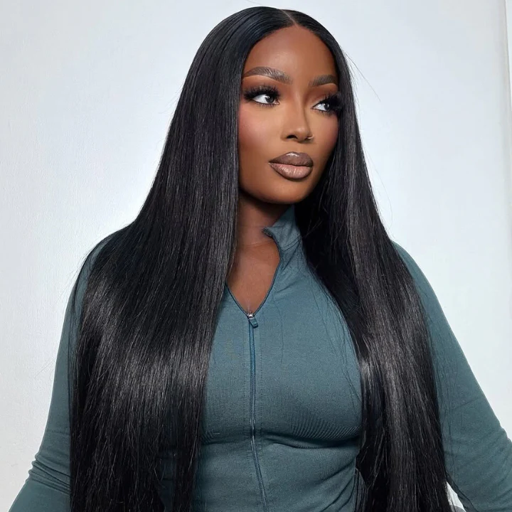 Add $30 for Extra Wig| Double Drawn Long Straight Hair Wigs 13x6 Clear Transparent Lace Frontal Wig 22"-26" Flash Sale - Image 3