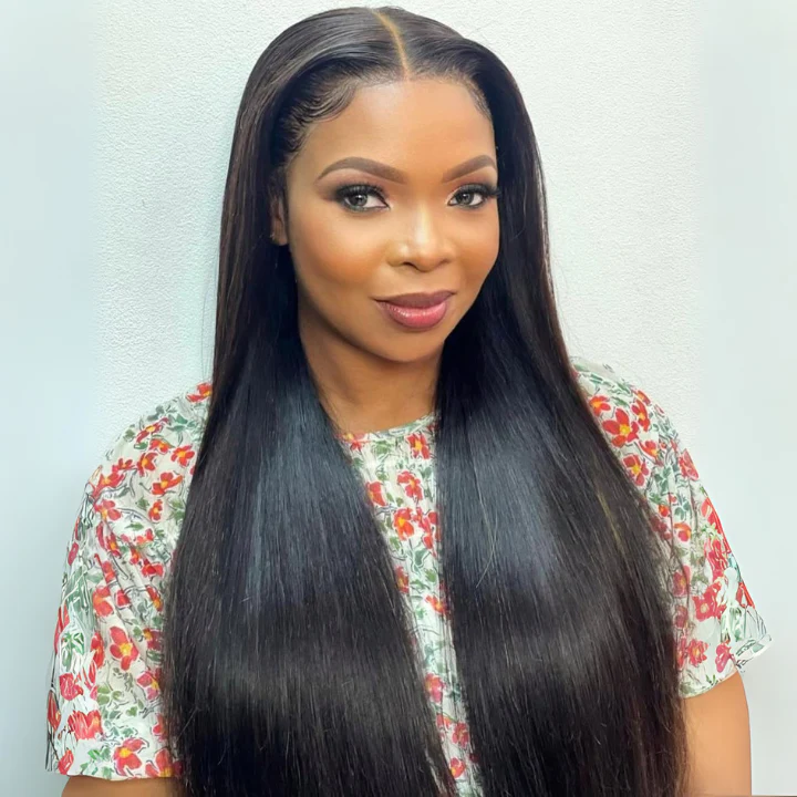 Add $30 for Extra Wig| Double Drawn Long Straight Hair Wigs 13x6 Clear Transparent Lace Frontal Wig 22"-26" Flash Sale - Image 4