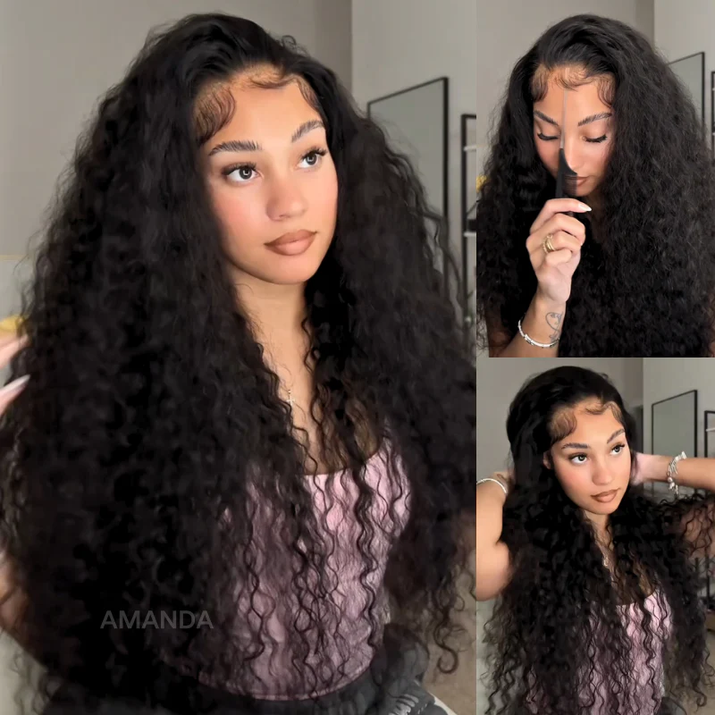 250% Density Long Curly 13x4 Lace Front Pre Everything Wig Glueless HD Transparent Lace 100% Virgin Human Hair Wigs - Amanda Hair - Image 2