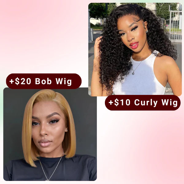 Add $10 for Extra Wig| Long Curly 7x5 Pre Cut Lace Wig Glueless HD Transparent Lace Wig Flash Sale - Image 2