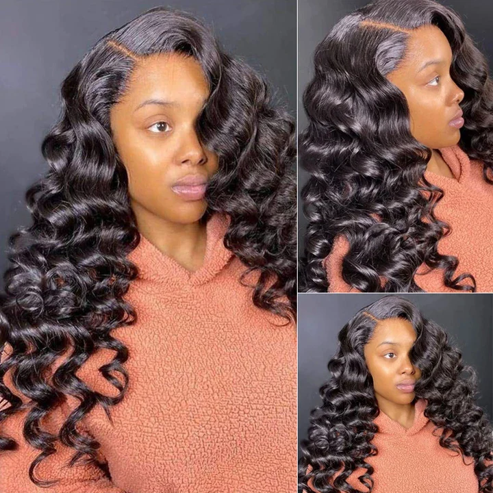 Long Loose Deep Wave 13x6 Undetectable Transparent Lace Best Human Hair Glueless Wigs Online - Amanda Hair - Image 4