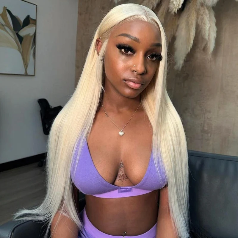 613 Stright Blonde 7x5/13x4 Pre Everything Glueless HD Transparent Lace Put On And Go Human Hair Wig-Amanda Hair