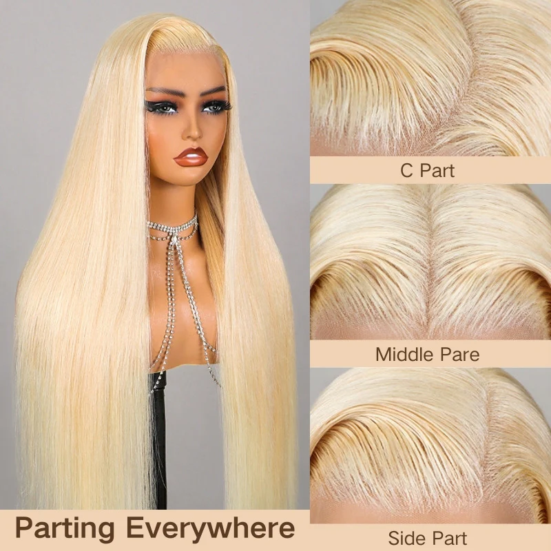 613 Stright Blonde 7x5/13x4 Pre Everything Glueless HD Transparent Lace Put On And Go Human Hair Wig-Amanda Hair - Image 2
