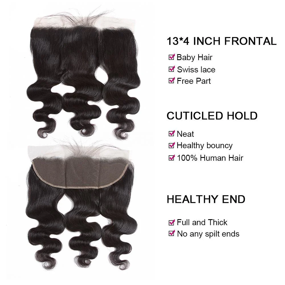 Body Wave 3 Bundles With 13*4 Frontal Weave Natural Color Brazilian 10A Grade 100% Remi Human Hair Sale - Amanda Hair - Image 7