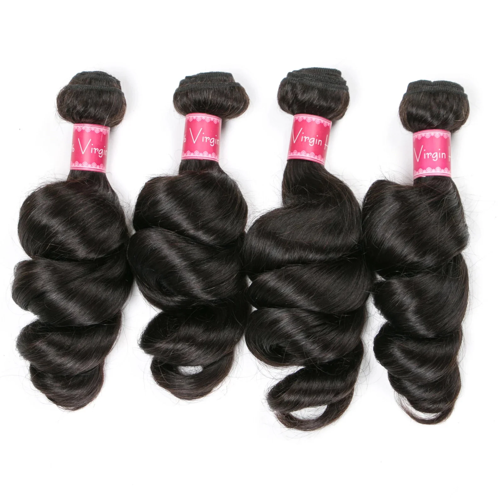Loose Wave 4 Bundles With 4*4 Lace Closure 10A Grade Brazilian Hair 100% Remi Human Hair - Amanda Hair