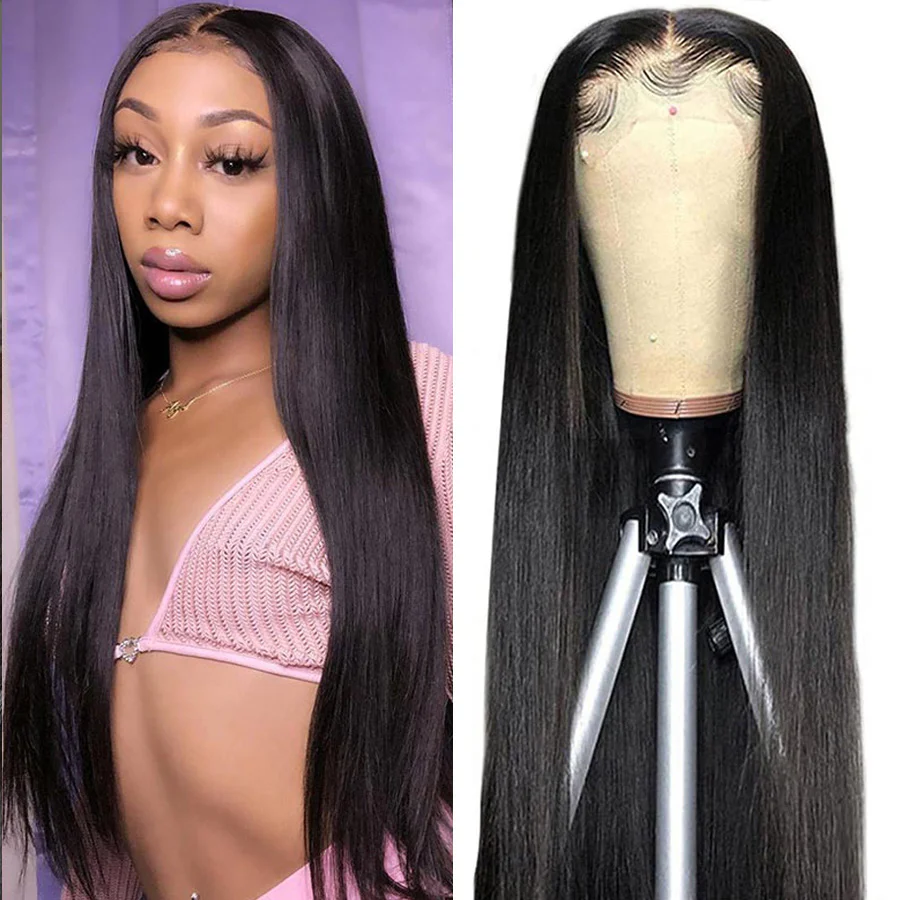 Straight Hair 4*4 Lace Closure Wig Pre Plucked Virgin Hair Closure Wigs-Amanda Hair - Image 2