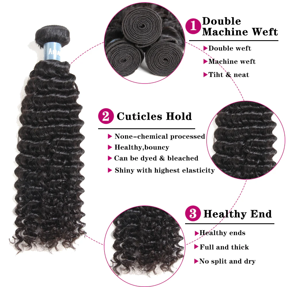 Kinky Curly 3 Bundles With 4*4 Lace Closure 9A Grade Brazilian Hair 100% Unprocessed Human Hair Christmas Hot Item - Amanda Hair - Image 2