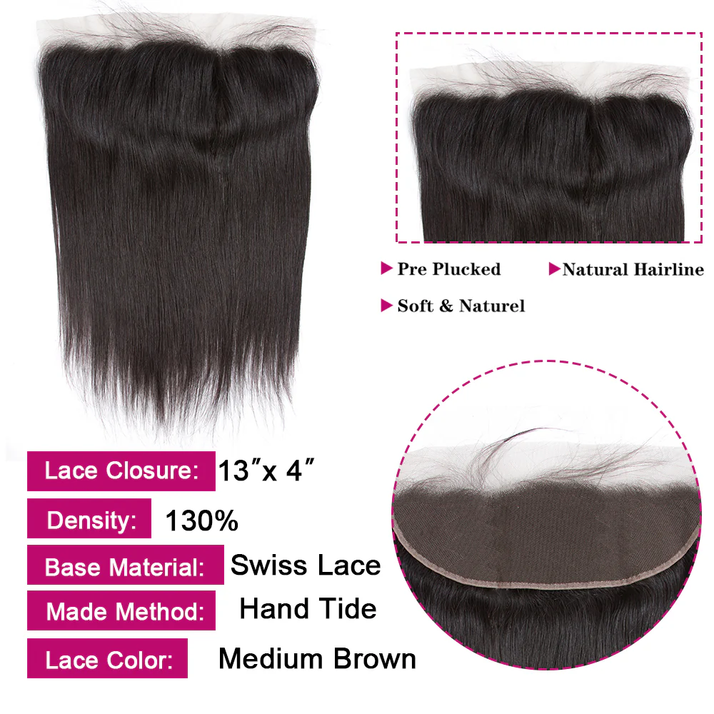 Straight Brazilian Hair 3 Bundles With 13*4 Lace Frontal 10A Grade 100% Remy Human Hair - Amanda Hair - Image 7