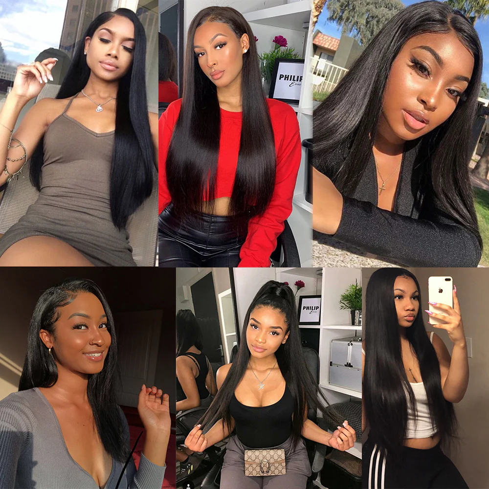 Straight Brazilian Hair 3 Bundles With 13*4 Lace Frontal 10A Grade 100% Remy Human Hair - Amanda Hair - Image 9