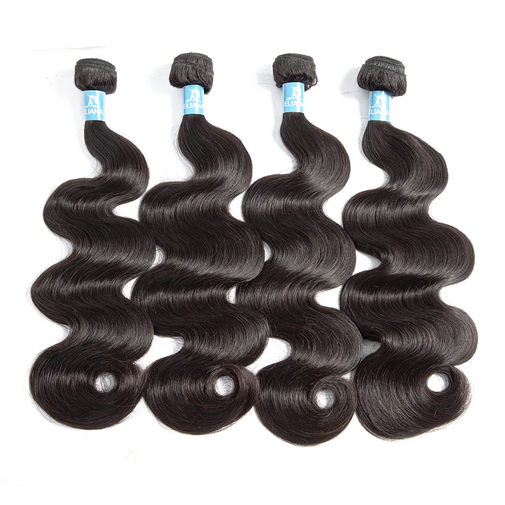 Amanda Hair Indian Body Wave 4 Bundles With 4*4 Lace Closure 9A Grade 100% Unprocessed Human Hair - Image 2