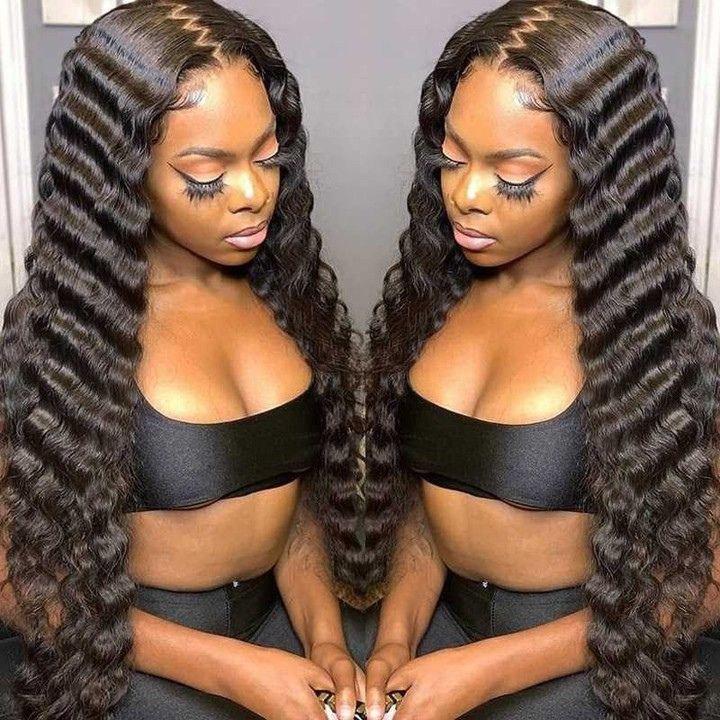 Glueless Loose Deep Wave Wigs Natural Color & Highlight Blonde Virgin Human Hair Clear Transparent  Lace Front Wig Pre Plucked Hairline 180% Density - Amanda Hair - Image 2