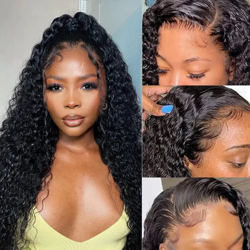 360 Frontal Lace Water Wave Wig 100% Human Hair Pre Plucked Natural Hairine With Baby Hair-Amanda Hair