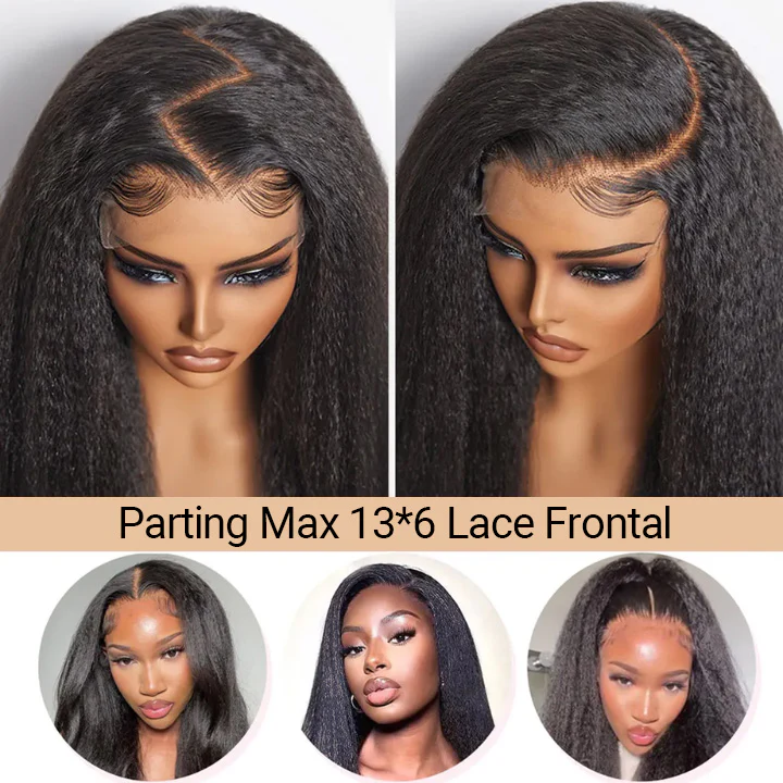 Kinky Straight 7x5 / 13x6 HD Transparent Lace Front Wigs 100% Human Virgin Hair For Women -Amanda Hair - Image 5
