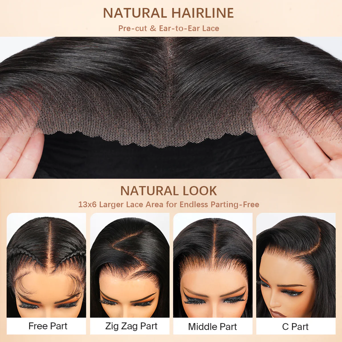 Kinky Straight 7x5 / 13x6 HD Transparent Lace Front Wigs 100% Human Virgin Hair For Women -Amanda Hair - Image 8