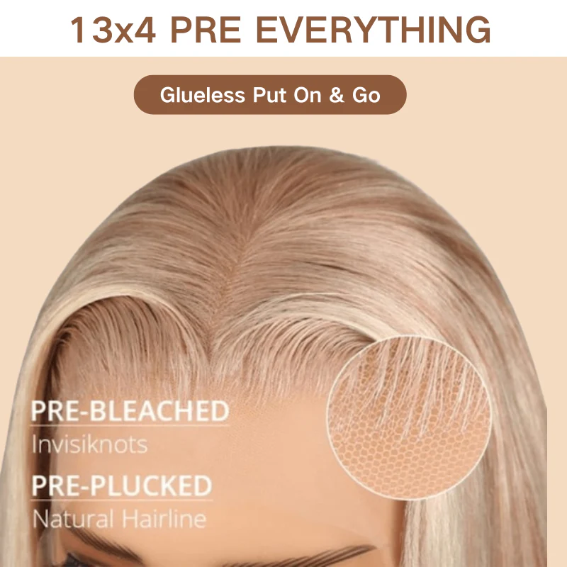 Flash Sale | Blonde Highlight Champagne Color 7x5 HD Transparent Lace 613 Body Wave Human Hair Wigs 200% Density - Image 6
