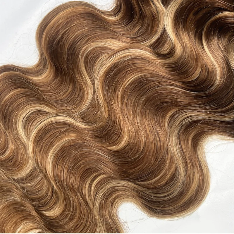 Body Wave Feather Crochet Human Hair for Miracle Knots Boho Braids | Honey Blonde & Brown Highlights - Image 13