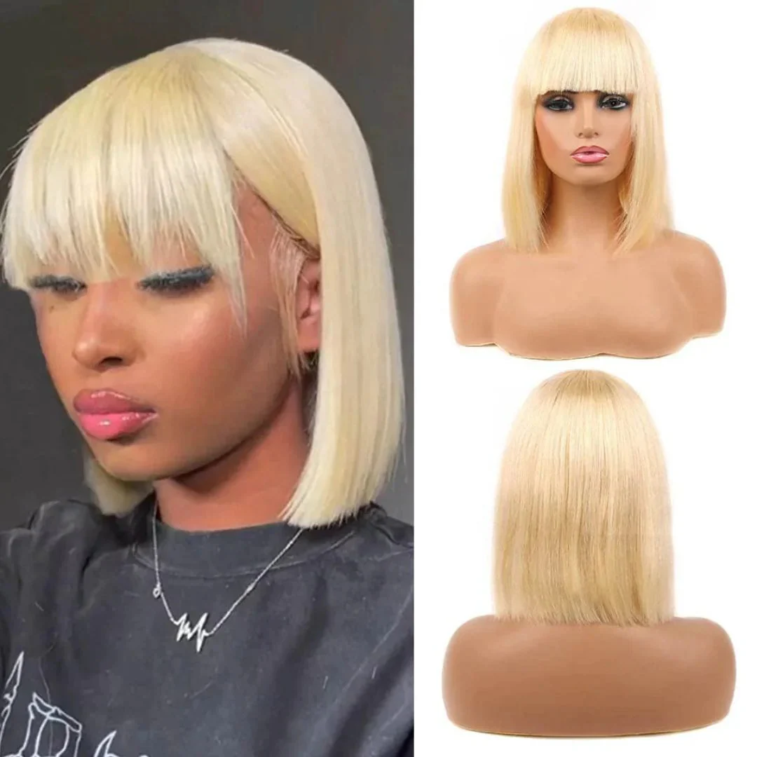 Bogo Flash Sale| 10" Bob Wig with Bangs+10" #613 Color Bob Wig - Image 5
